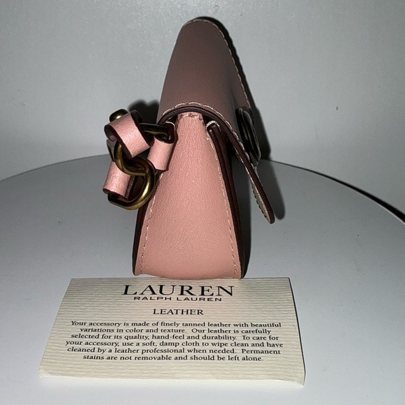 LAUREN By Ralph Lauren Pink Leather Card / Coin Purse - Picture 10 of 13